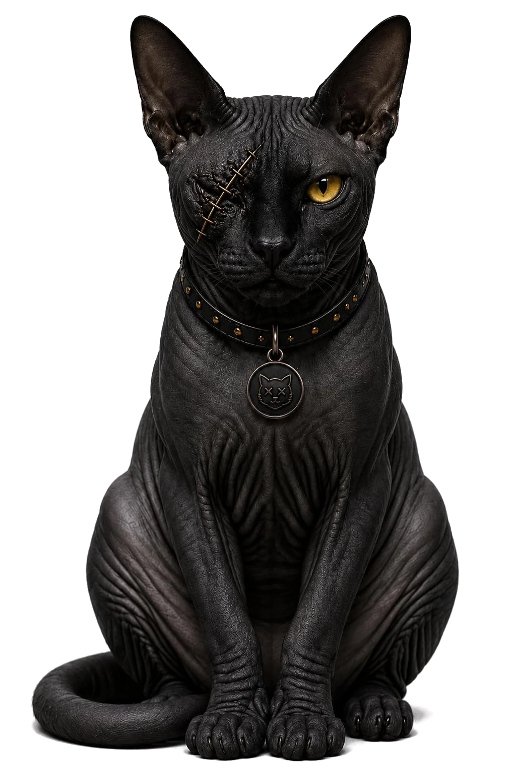 HORCAT, the scarred one-eye black Sphynx character